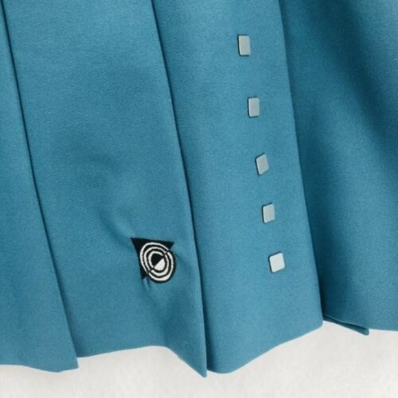 Vintage Jamie Sadock Sz 14 Pleated Mini Skirt Teal Tennis Athletic Studs Taiwan - Picture 2 of 9